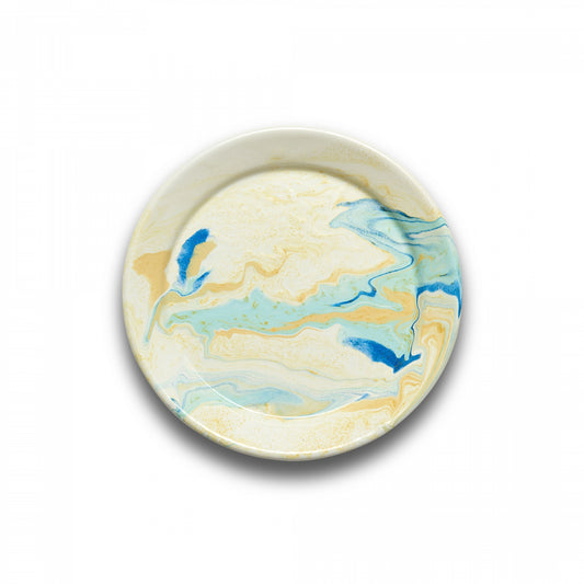 BORNN Multi Swirl Dinner Plate - Lemon Cream